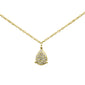 .06ct G SI 14K Yellow Gold Diamond Tear Drop Pendant Necklace 18"Long