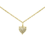 .06ct G SI 14K Yellow Gold Diamond Heart Pendant Necklace 18"Long