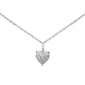 .06ct G SI 14K White Gold Diamond Heart Pendant Necklace 18"Long