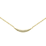 .04ct G SI 14K Yellow Gold Diamond Crescent Pendant Necklace 18"Long