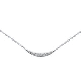 .04ct G SI 14K White Gold Diamond Cresent Pendant Necklace 18"Long