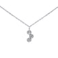 .08ct G SI 14K White Gold Bezel Diamond Pendant Necklace 18"Long