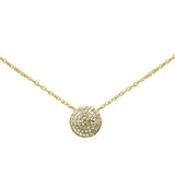 .12ct G SI 14K Yellow Gold Diamond Round Pendant Necklace 18"Long