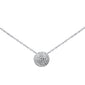 .12ct G SI 14K White Gold Diamond Round Pendant Necklace 18"Long