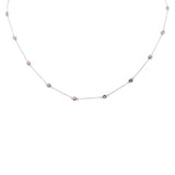 <span style="color:purple">SPECIAL!</span> 1.35ct G SI 14K White Gold Pink Sapphire by Yard Pendant Necklace 18"Long