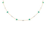 3.13ct G SI 14K Yellow Gold Diamond & Green Emerald Gemstone Pendant Necklace 16 + 2" Ext