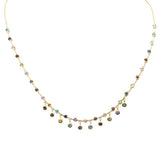 <span>GEMSTONE CLOSEOUT! </span> 2.48ct G SI 14K Yellow Gold Multi Color Gemstone Necklace 16 + 2" Ext