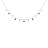 <span>GEMSTONE  CLOSEOUT! </span> 3.68ct G SI 14K Yellow Gold Diamond & Ruby Gemstone Pendant Necklace 16 + 2" Ext