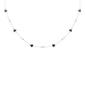 <span style="color:purple">SPECIAL!</span> 3.90ct G SI 14K White Gold Diamond & Blue Sapphire Gemstone Pendant Necklace 16 + 2" Ext