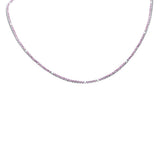 .95ct G SI 14K White Gold Diamond & Pink Sapphire Tennis Necklace 14+2" Ext