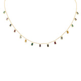 <span>¡LIQUIDACIÓN DE GEMAS! </span> Collar de Gemas Multicolor de Oro Amarillo de 14K de 1.91ct G SI 16+2" Ext