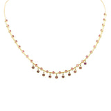2.21ct G SI 14K Yellow Gold Pink Tourmaline Dangling Pendant Necklace 16+2" Ext