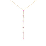 <span style="color:purple">SPECIAL!</span>  1.03ct G SI 14K Yellow Gold Pink Tourmaline Lariat Necklace 18"Long