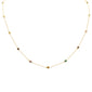 <span style="color:purple">SPECIAL!</span> .53ct G SI 14K Yellow Gold Multi Color Gemstone Necklace 16+2"Long