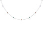 <span style="color:purple">SPECIAL!</span> .52ct G SI 14K White Gold Multicolor Gemstone Necklace 16" + 2" Ext