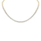 <span style="color:purple">SPECIAL!</span> 3.45ct G SI 14K Yellow Gold Diamond Miracle Tennis Necklace 14 + 3" Ext