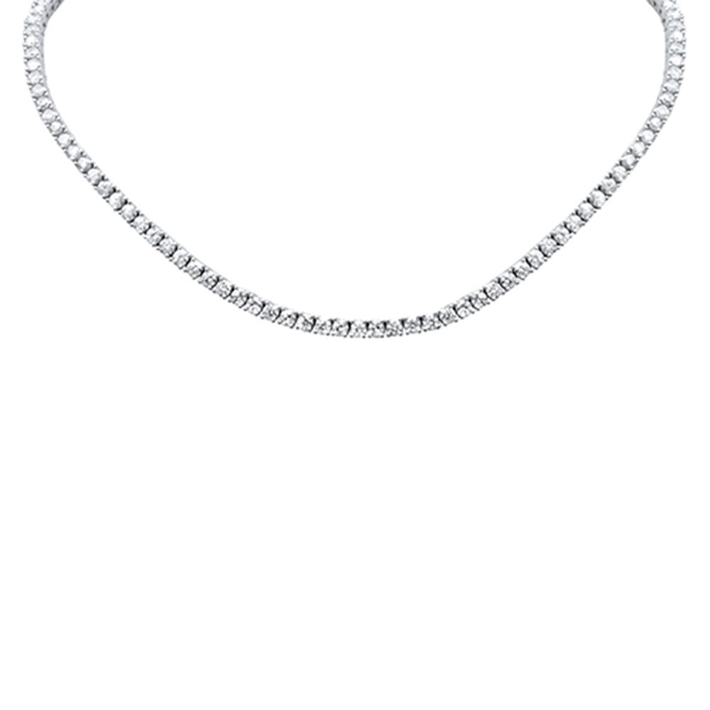 9.36ct G SI 14K White Gold Round Diamond Tennis Necklace 12" + 4" Ext