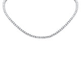 9.36ct G SI 14K White Gold Round Diamond Tennis Necklace 12" + 4" Ext