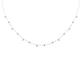 .31ct G SI 14K White Gold Pink Sapphire Gemstone Necklace 18" Long