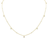 .15ct G SI 14K Yellow Gold Multi Color Gemstone Necklace 18" Long