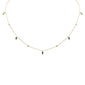 <span style="color:purple">SPECIAL!</span> .67ct G SI 14K Yellow Gold Diamond & Emerald Gemstone Necklace 16" + 2" Ext