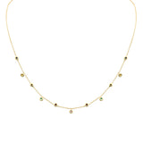 <span>DIAMOND CLOSEOUT! </span>.33ct G SI 14K Yellow Gold Diamond Multi Color Gemstone Necklace 16" + 2" Ext