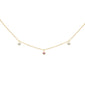 .09ct G SI 14K Yellow Gold Diamond & Pink Sapphire Necklace 16+2" Ext
