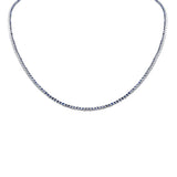 <span style="color:purple">SPECIAL!</span> 3.96ct G SI 14K White Gold Blue Sapphire Tennis Necklace 14+2" Ext