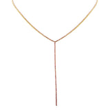 3.40ct G SI 14K Yellow Gold Ruby Y Lariat Tennis Necklace 14+4" Ext