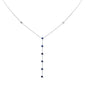 <span style="color:purple">SPECIAL!</span> .94ct G SI 14K White Gold Diamond & Blue Sapphire Drop Necklace 16+2" Ext