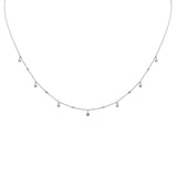 <span style="color:purple">SPECIAL!</span> .16ct G SI 14K White Gold Aquamarine Gemstone Necklace 16+2" Ext