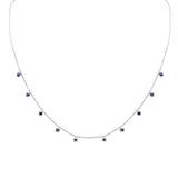 .93ct G SI 14K White Gold Blue Sapphire Necklace 16+2" Ext