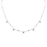 <span style="color:purple">SPECIAL!</span> .60ct G SI 14K White Gold Diamond & Aquamarine Heart Necklace 16+2" Ext