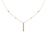 .20ct G SI 14K Yellow Gold Pink Sapphire Drop Necklace 16+2" Ext