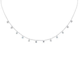 .66ct G SI 14K White Gold Aquamarine Gemstone Necklace 16+2" Ext
