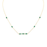 <span>DIAMOND CLOSEOUT! </span> 1.02ct G SI 14K Yellow Gold Emerald Bar Pendant Necklace 16+2" Ext