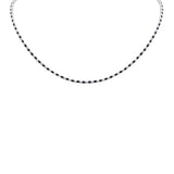 <span style="color:purple">SPECIAL!</span> 3.98ct G SI 14K White Gold Diamond & Blue Sapphire Tennis Necklace 14+4" Ext