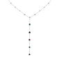 <span style="color:purple">SPECIAL!</span> 1.45ct G SI 14K White Gold Multi Color Gemstone Drop Necklace 16+2" Ext