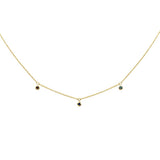 .08ct G SI 14K Yellow Gold Multi Color Gemstone Necklace 16+2" Ext