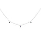 .10ct G SI 14K White Gold Multi Color Gemstone Necklace 16+2" Ext