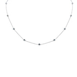 .06ct G SI 14K White Gold Aquamarine Gemstone Necklace 16+2" Ext