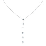 span>GEMSTONE CLOSEOUT! </span>.60ct G SI 14K White Gold Diamond & Aquamarine Gemstone Necklace 16+2" Ext