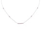 <span style="color:purple">SPECIAL!</span> .40ct G SI 14K White Gold Pink Sapphire Bar Pendant Necklace 16+2" Ext