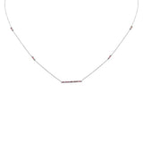 <span style="color:purple">SPECIAL!</span> .40ct G SI 14K White Gold Pink Sapphire Bar Pendant Necklace 16+2" Ext