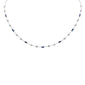 <span style="color:purple">SPECIAL!</span> 2.64ct G SI 14K White Gold Diamond & Blue Sapphire Necklace 16+2" Ext