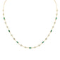 <span style="color:purple">SPECIAL!</span> 1.15ct, .82ct G SI 14K Yellow Gold Diamond & Emerald Gemstone Necklace 16+2" Ext