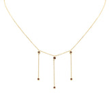 <span>DIAMOND CLOSEOUT! </span> .21ct G SI 14K Yellow Gold Ruby Gemstone Dangling Necklace 16" Ext