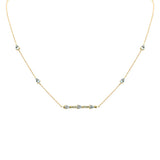 <span style="color:purple">SPECIAL!</span>.84ct G SI 14K Yellow Gold Aquamarine Gemstone Pendant Necklace 14+2" Ext