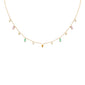 <span style="color:purple">SPECIAL!</span> .77ct G SI 14K Yellow Gold Diamond & Multi Color Gemstone Necklace 16 + 2" Ext