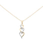 <span style="color:purple">SPECIAL!</span>.08ct G SI 14K Yellow Gold Diamond Heart Drop Pendant Necklace 18" Long
